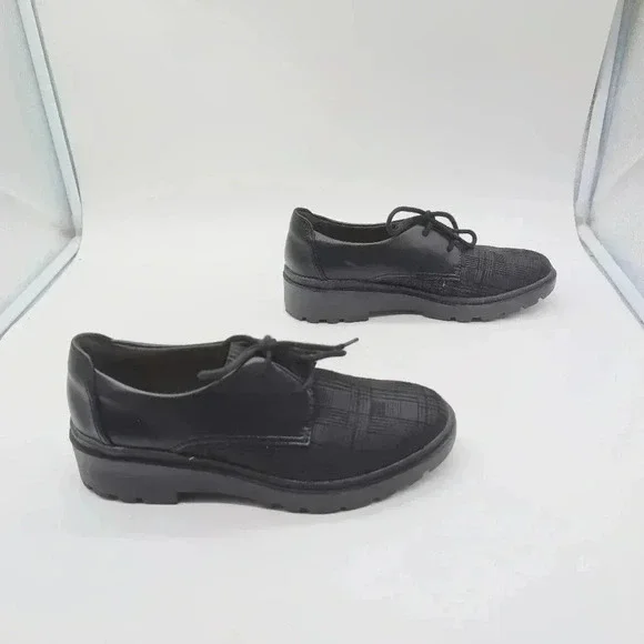 Clarks Women's Calla Ruby Lace-Up Flats Black gray sz 7.5 - Picture 5 of 9
